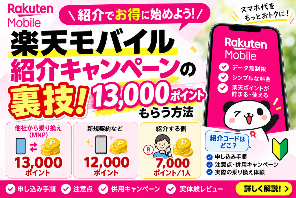 楽天モバイル紹介キャンペーンの裏技