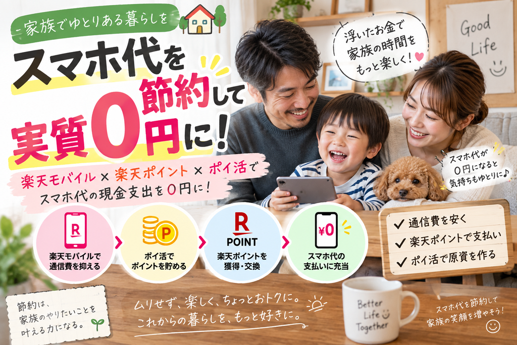 スマホ代を節約して実質0円に！楽天モバイル×楽天ポイントの0円運用術