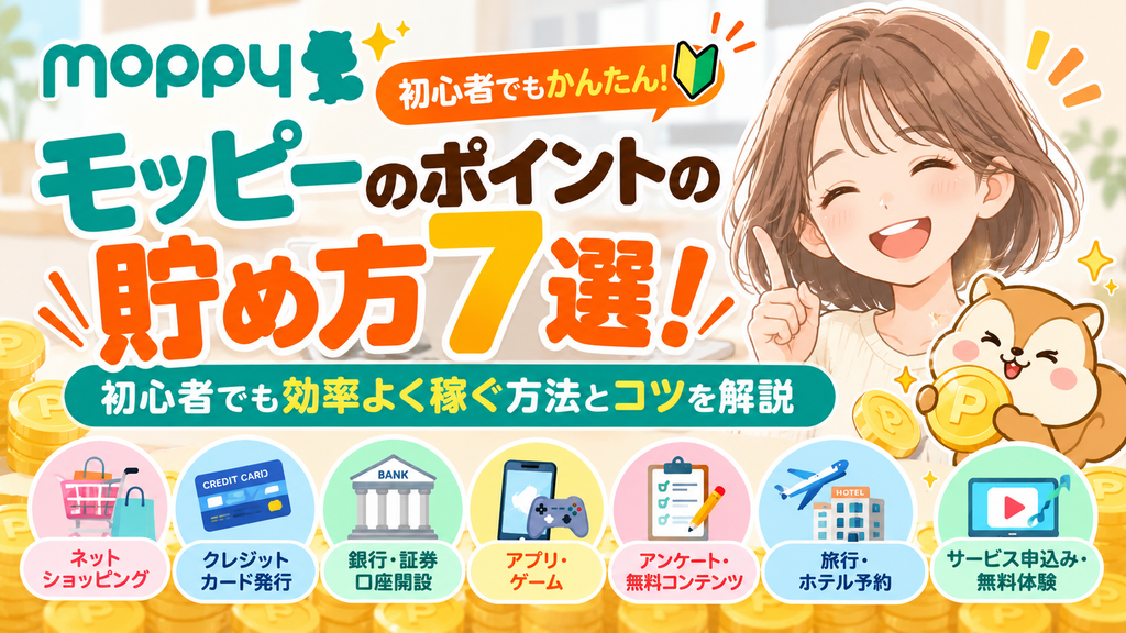 モッピーのポイントの貯め方7選！初心者でも効率よく稼ぐ方法とコツを解説
